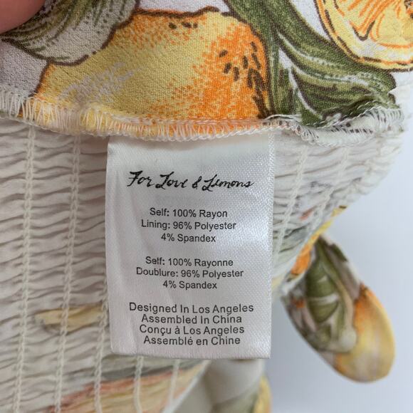 For Love and Lemons Lemon Print Tie Front Bra Top Womens Medium - Picture 11 of 12